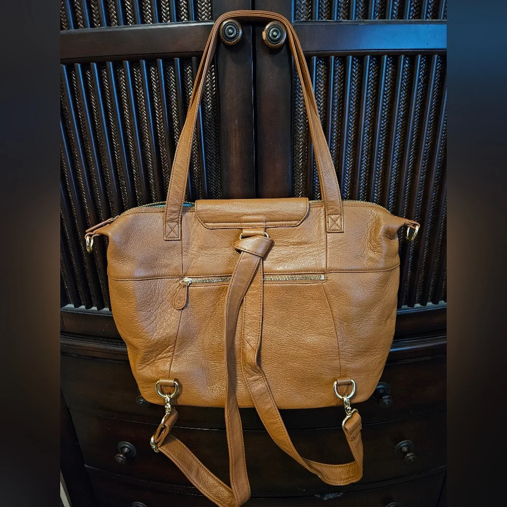 Lily Jade Brown Leather Backpack Shoulder Bag